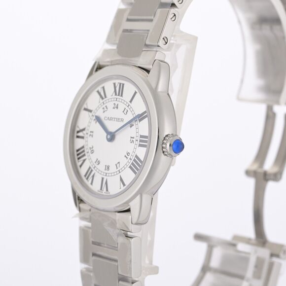 Unworn Cartier Ronde Solo 3601 White Roman Dial 29mm Steel Ladies Watch - Picture 3 of 8